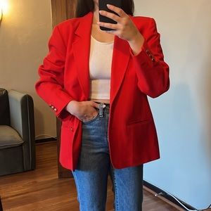 Vintage Pendleton Oversized Red Blazer Wool Jacket